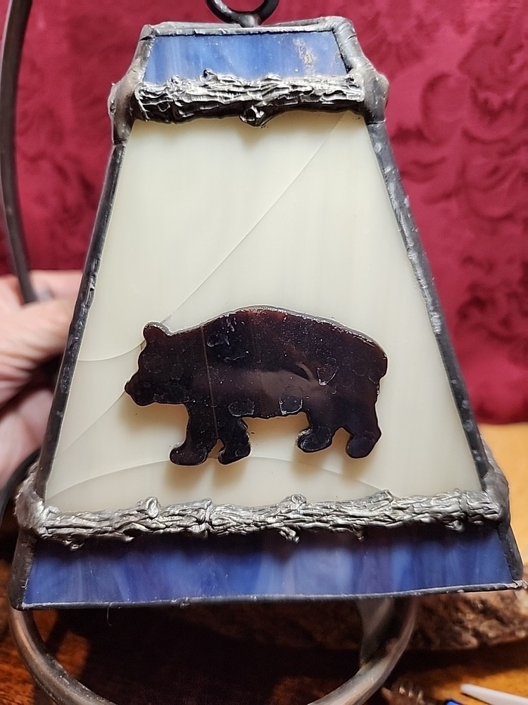 Forest Themed Stained Glass Mini Decorative Accent Night Light Read Description