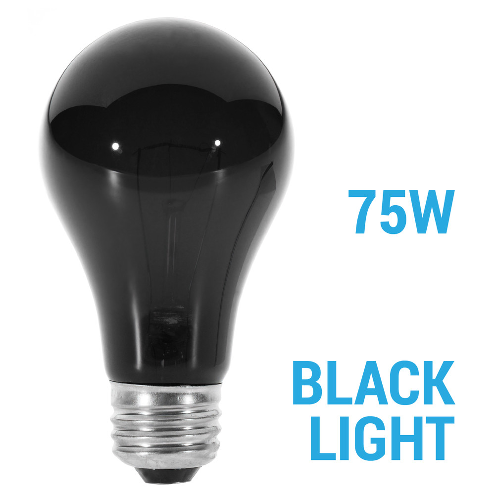 BLACK LIGHT 75 Watt 120V Standard Household Light Bulb A19 Medium E26 Base 75A19