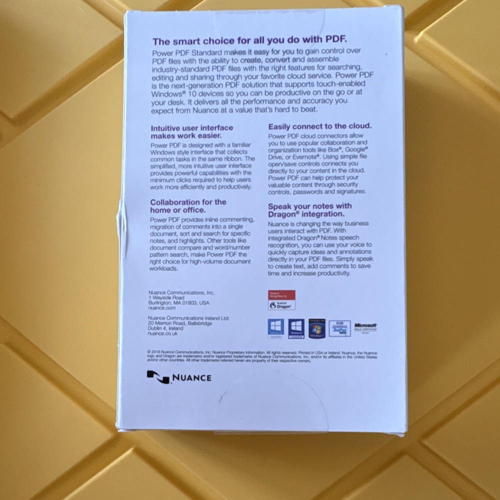 Nuance Power PDF Standard 3 PDF Software for Windows Physical Box