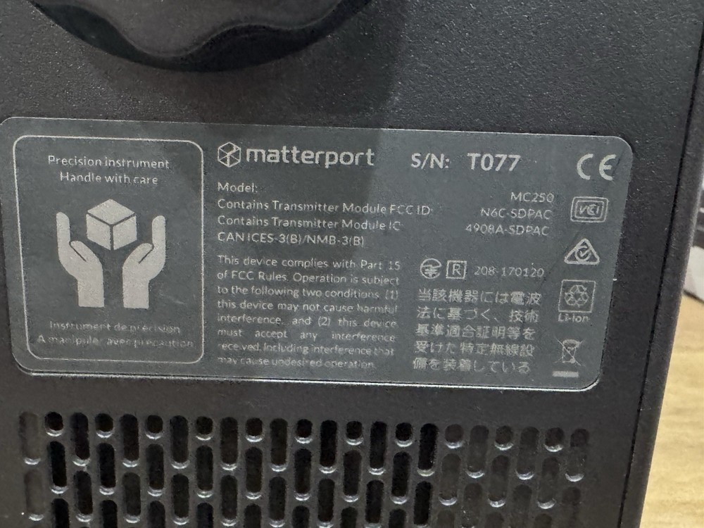 Matterport Pro2 MC250 3D Structured Light Desktop Scanner w/ Tripod Dolly