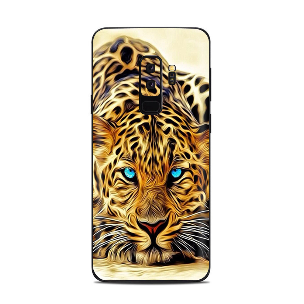 Samsung Galaxy S9 Plus Skins Decals - Leopard with Blue Eyes