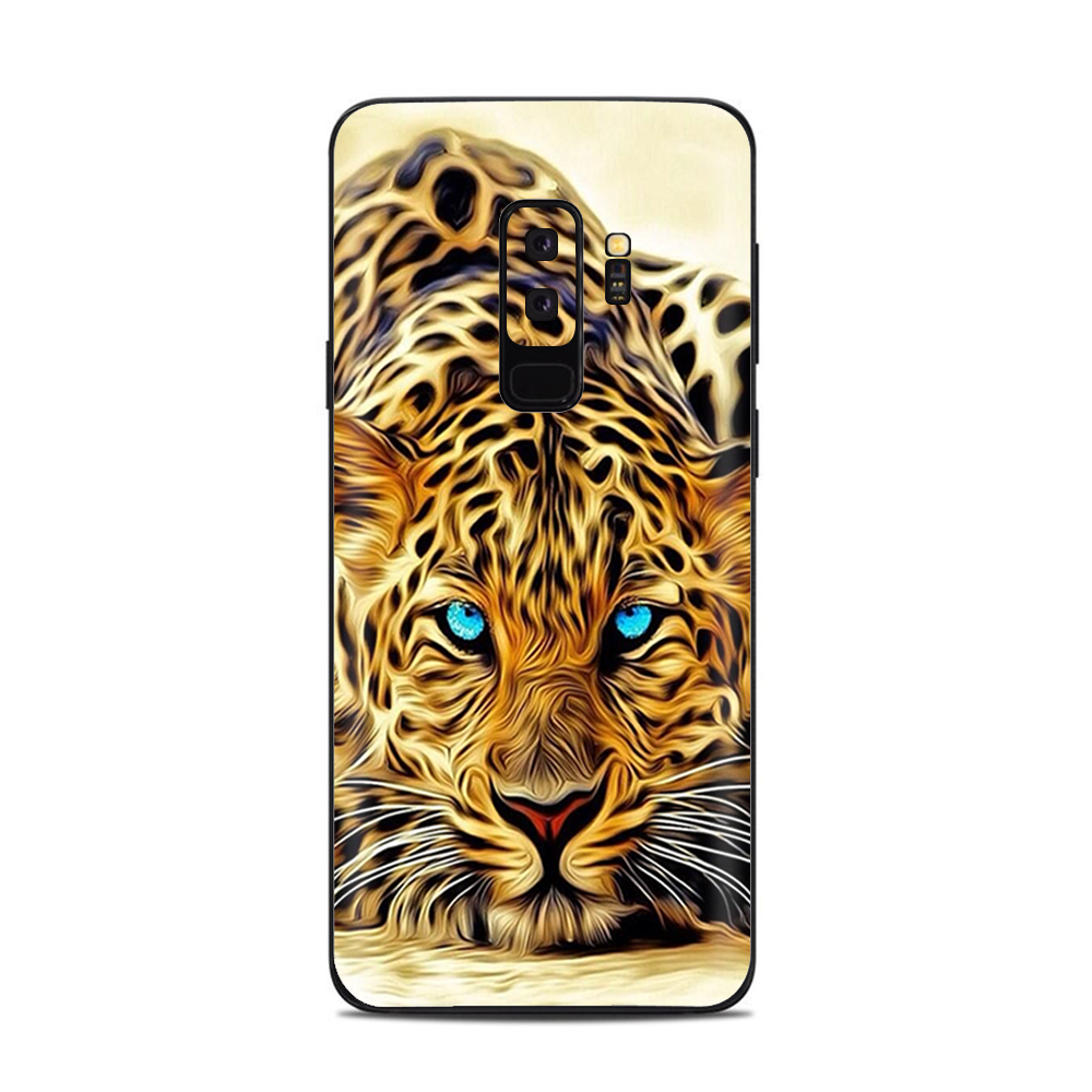 Samsung Galaxy S9 Plus Skins Decals - Leopard with Blue Eyes
