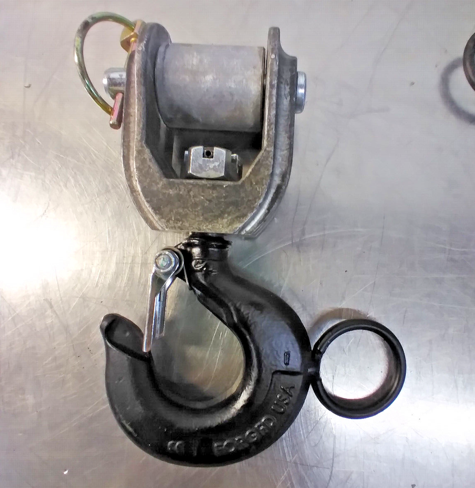 Columbus McKinnon ~ Bottom Block, Hook & Latch Assembly w/ Hot Stick Hook
