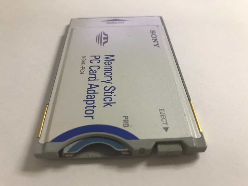 Sony Memory Stick PC Card Adapter MSAC-PC4 w. Memory stick duo adapter