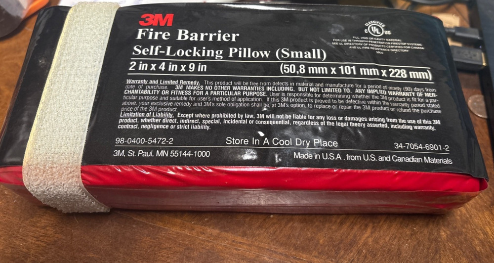 3M FIRE BARRIER SELF-LOCKING PILLOWS Small 2"X4"X9"