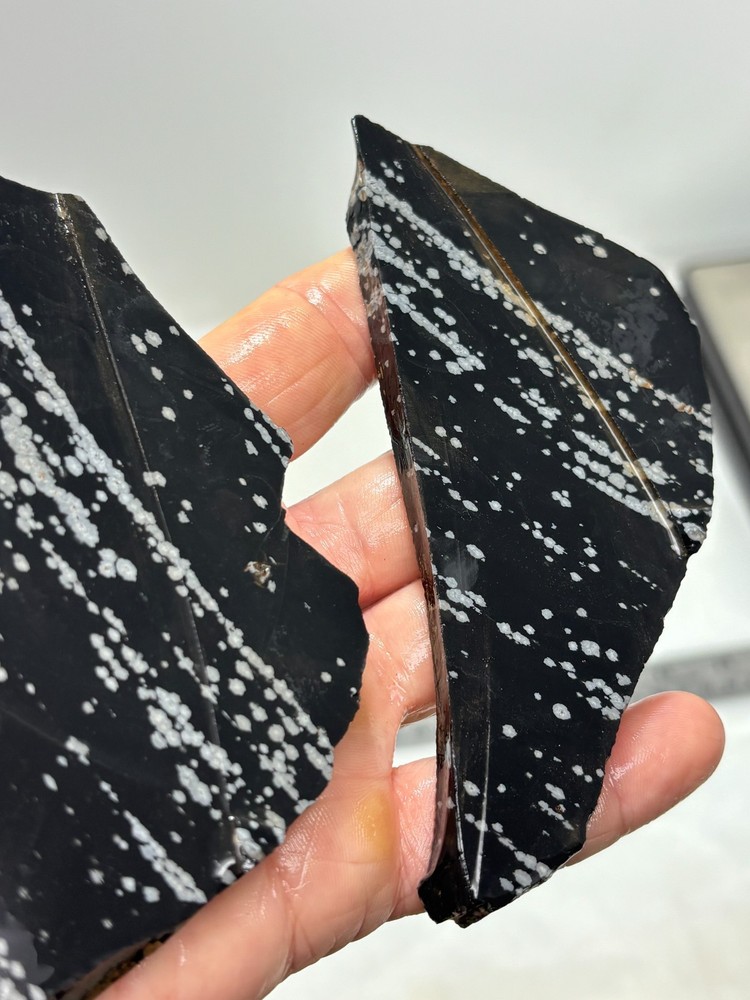 Snowflake Obsidian Slabs Lapidary Cabbing Knapping Combo ship avail
