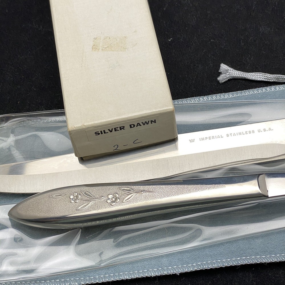 2 pc Prestige Stainless by Imperial Silver Dawn SHARP Carving Set w Storage