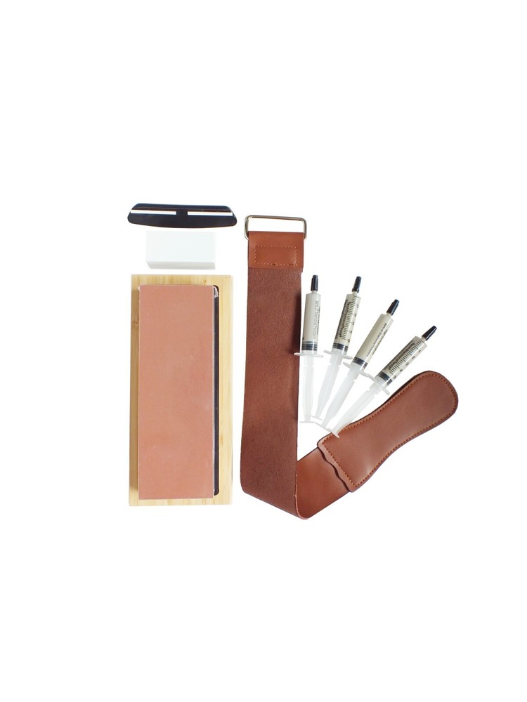 Knife Sharpening Set of Double Sided Whetstone, Diamond Paste, Sharpening Belt
