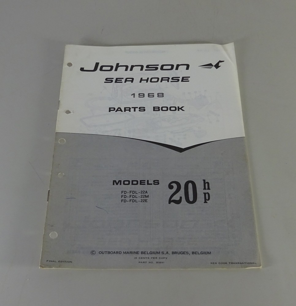 1968 OMC Johnson Outboards 20 HP Models Parts Catalog