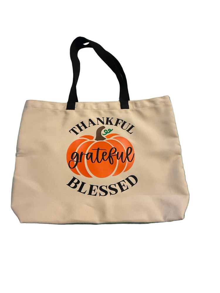 Fall Tote Bag - Thankful, Grateful, Blessed