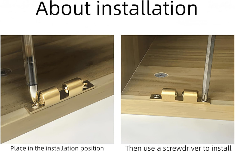 Double Ball Tension Roller Catch Latch, 2"/ 70Mm Solid Brass Hardware Fitting wi