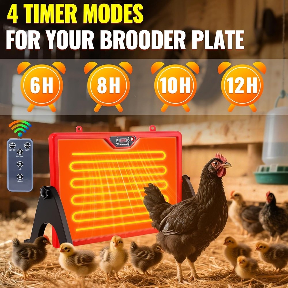 Chicken Heater for Chicken Coop Accessories, Double Sided Brooder Plate for C...