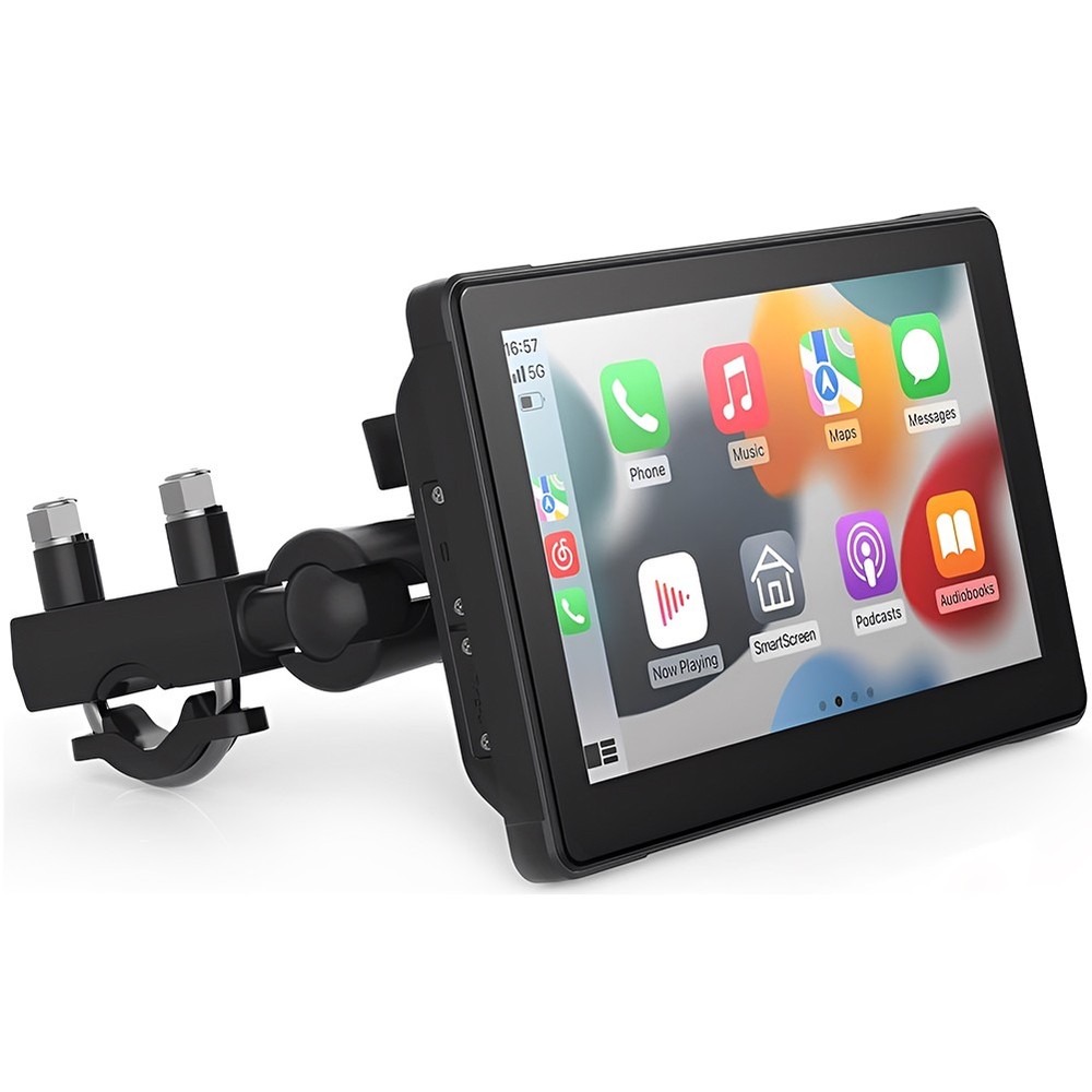 7" Waterproof Motorcycle Navigator Wireless CarPlay Android Auto Portable Screen