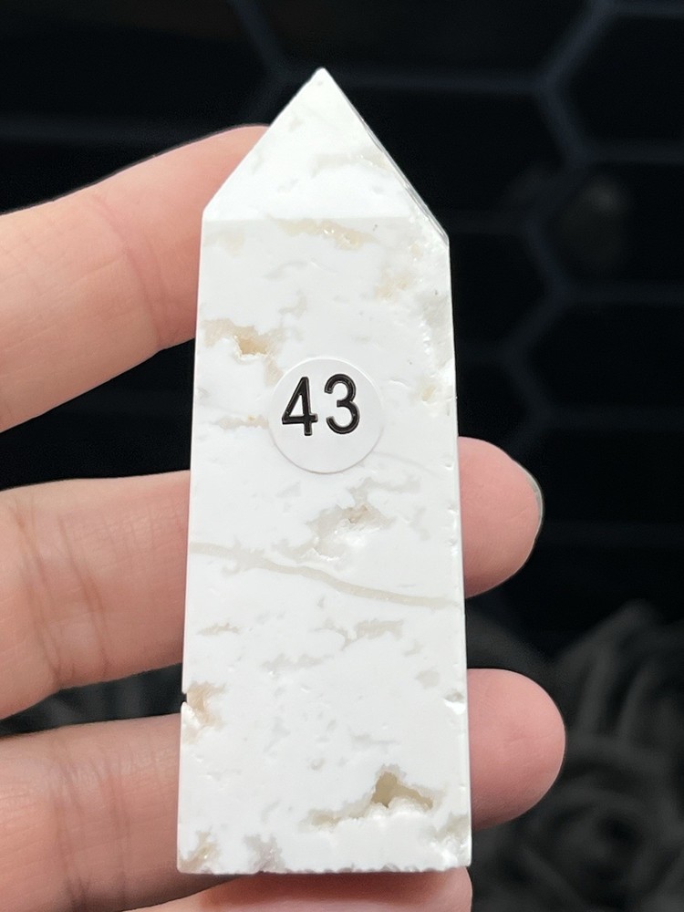 Natural White Agate Points Druzy L@@K Free ship & Gift