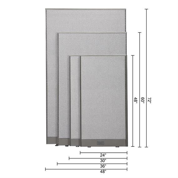 Office Partition Single Panel (30"w x 60"h) 2.5ft x 5ft