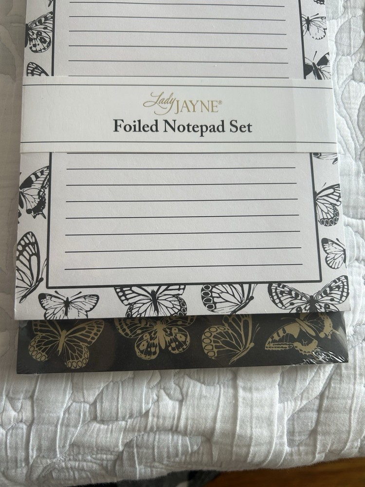 Lady Jane Butterfly Theme Foiled Notepad Set