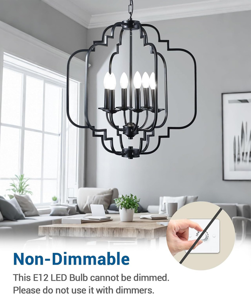 E12 LED Candelabra Light Bulbs 60 Watt Equivalent, 5000K Daylight White Type B L