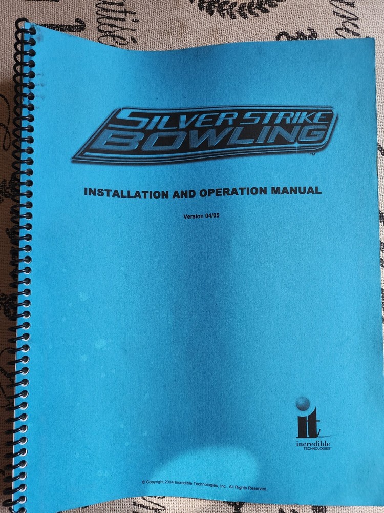 Silverstrike Bowling Arcade Manual Incredible Technologies Silver Strike