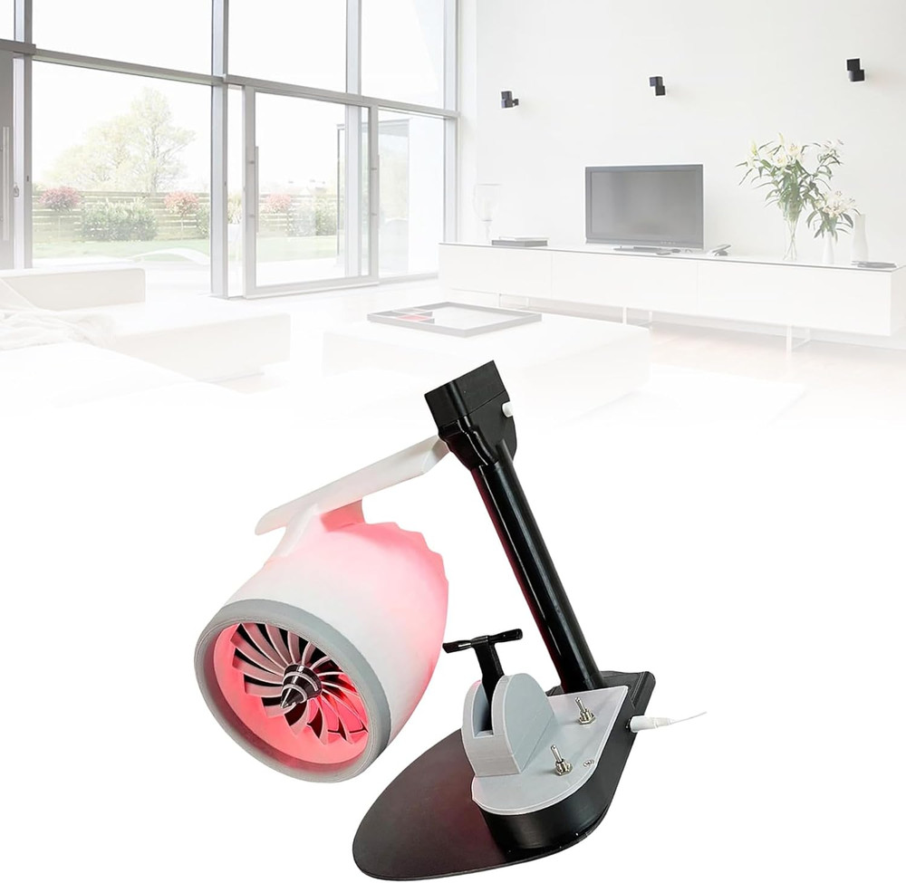 Turbo Desktop Fan & Humidifier with Light - Adjustable Red Design