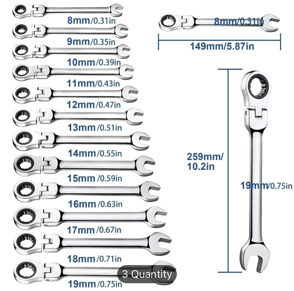 Wrench 12 Piece Flex Set