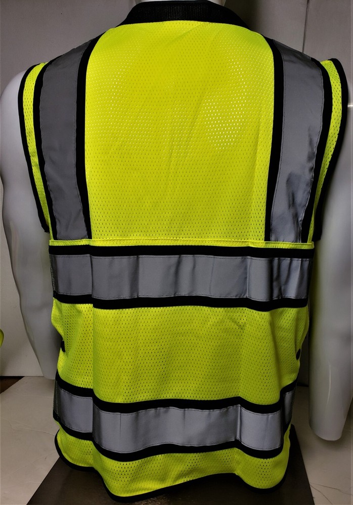 FX HIGH VISIBILITY Surveyor Two Tones Yellow Safety Vest Mesh front & back