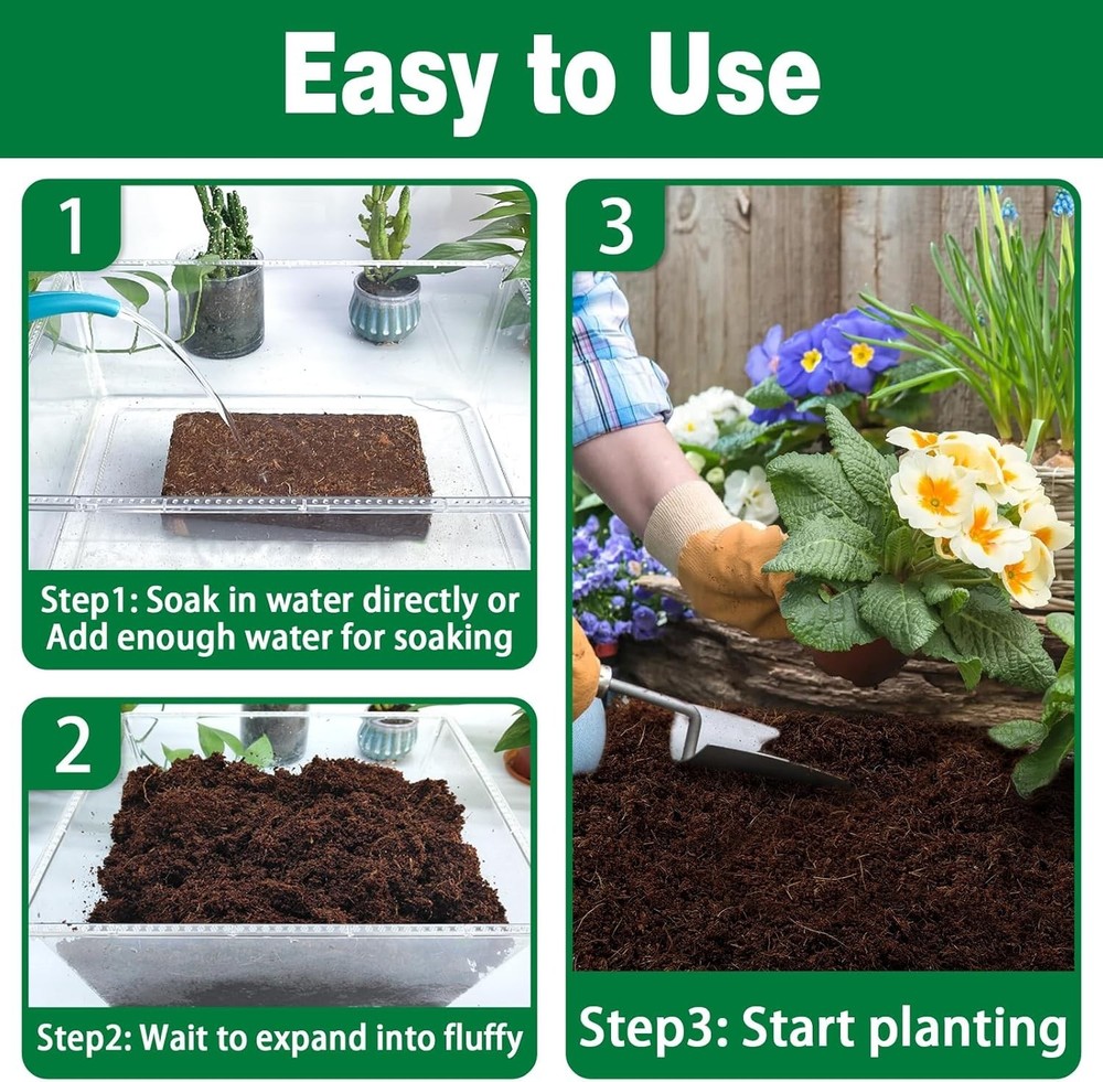 10-Pack Coco Coir Bricks: Biodegradable Planting Solution, 2.1 Gal Each