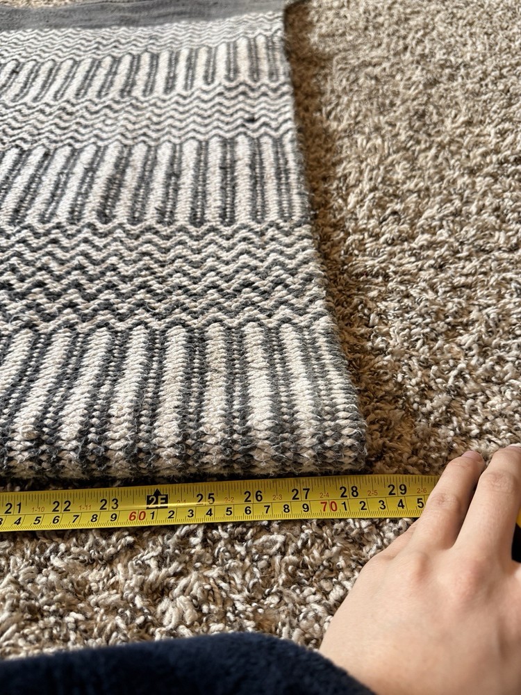 Grey/White cotton Woven Fold Over Western Saddle Blanket