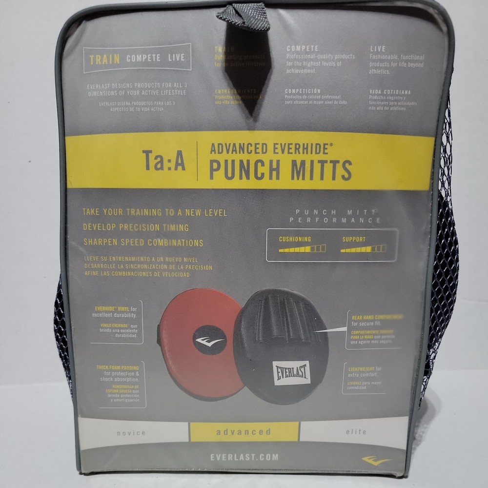 Everlast Advanced Everhide Punch Mitts Model 4316 Adult