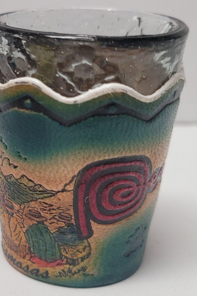 Peru Leather Wrapped Shot Glass