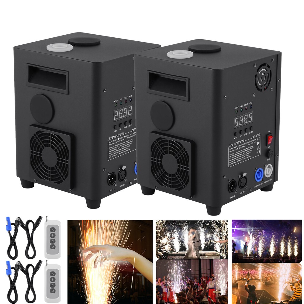 2PCS 750W Cold Spark Machine Stage Effect DMX Firework Machine DJ Party Wedding