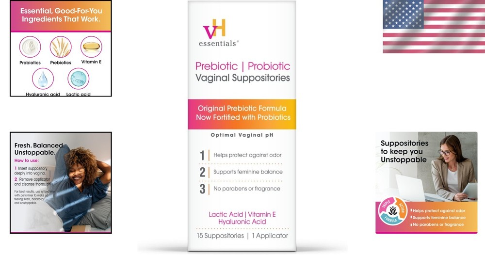 Daily Use pH Balanced Vaginal Suppositories - 15 Count with Prebiotic Formula