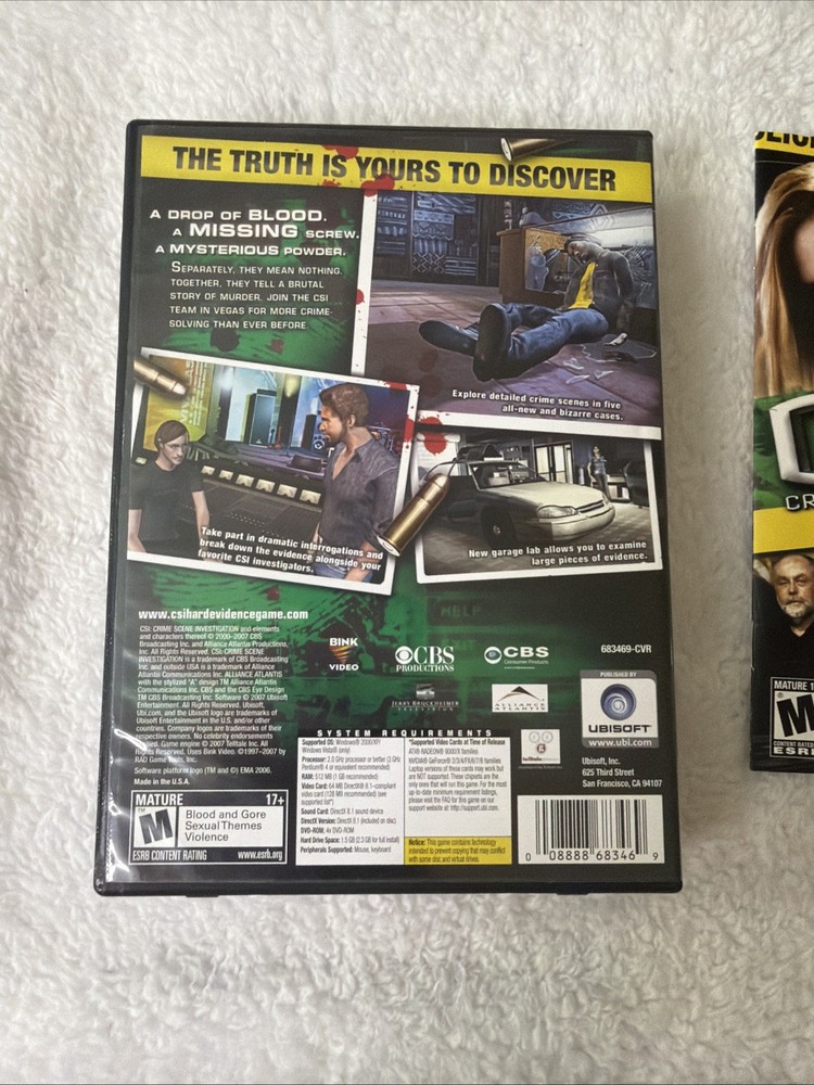 CSI Hard Evidence PC CD ROM 2007 CIB COMPLETE IN BOX
