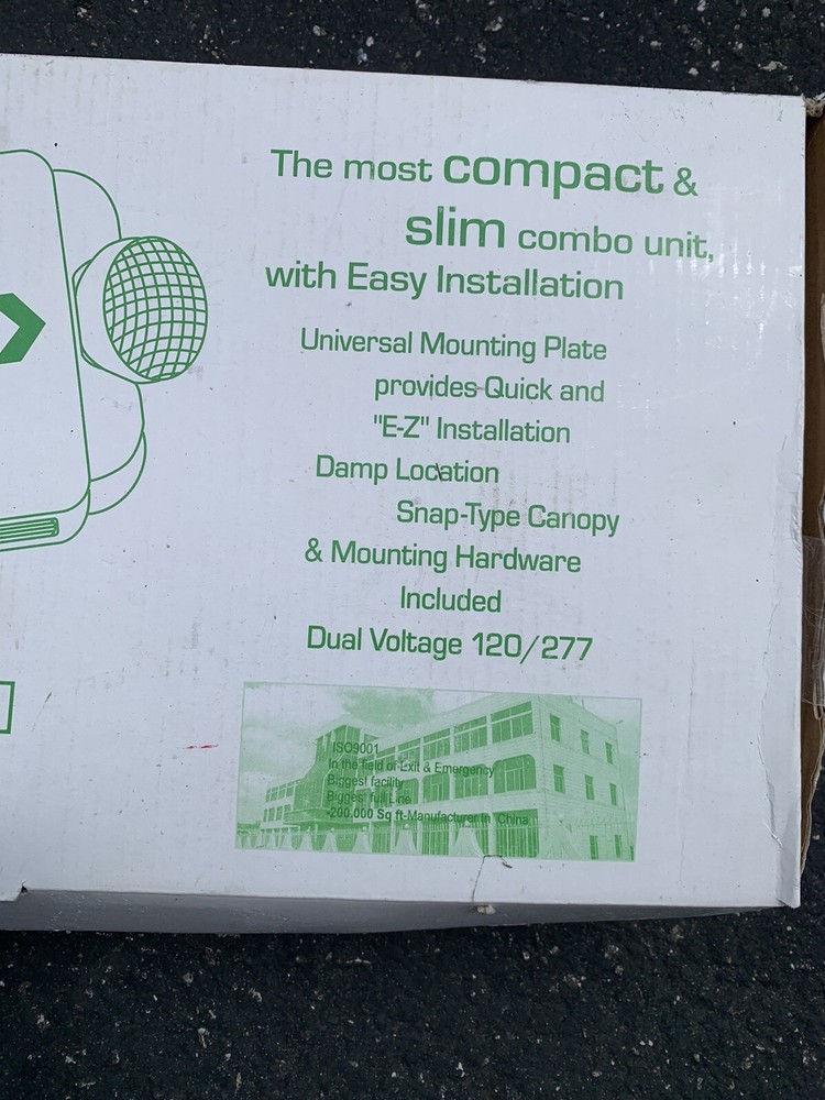 LED Green Exit Sign Emergency Light Adjustable Head Compact Combo ETL listed