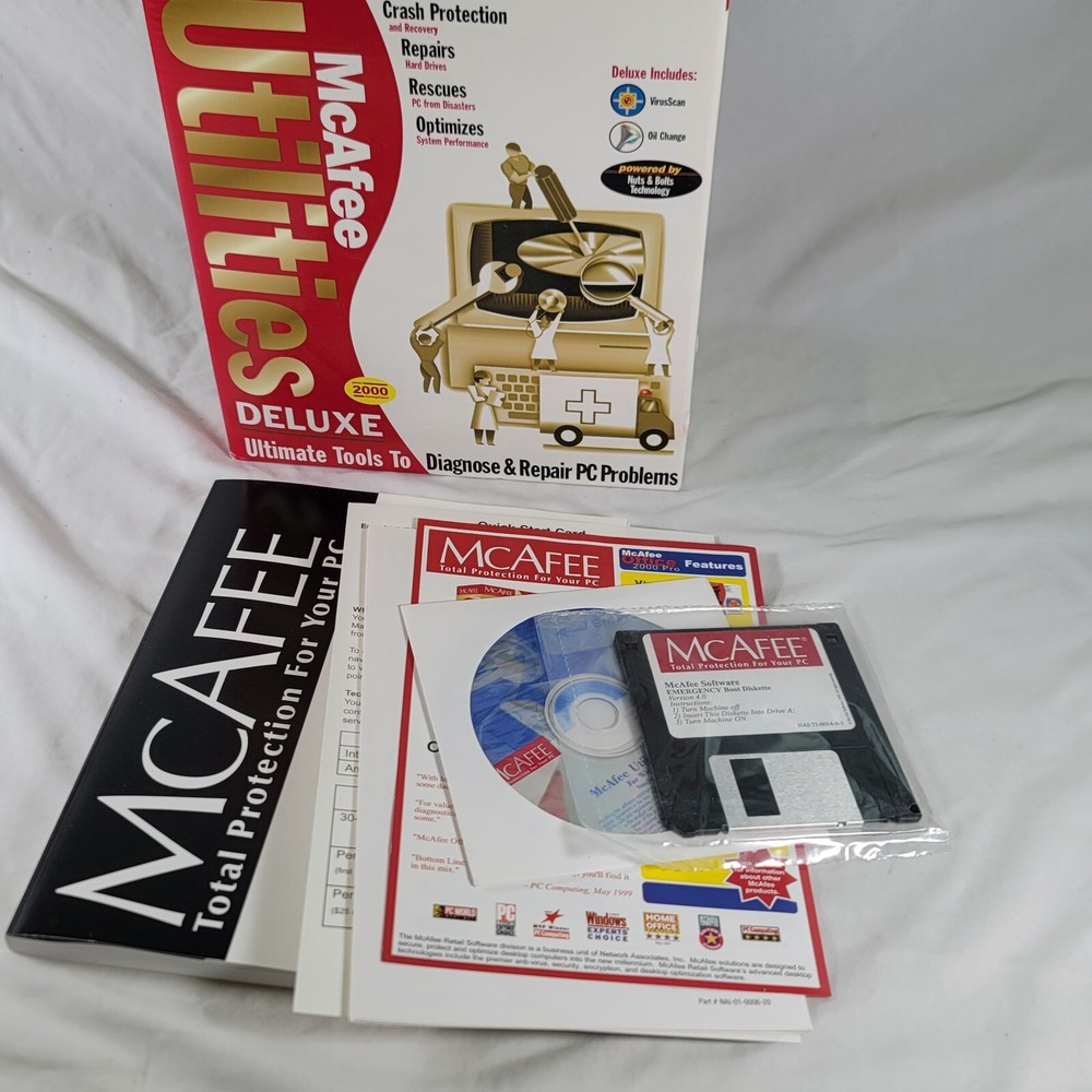 McAfee Utilities Windows 95 98 Big Box PC Software CD-ROM