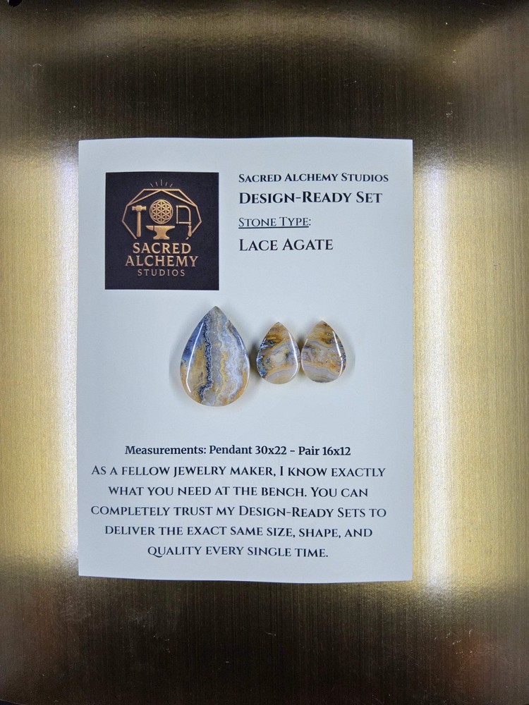 Tear Shape - Lace Agate - Design-Ready Set