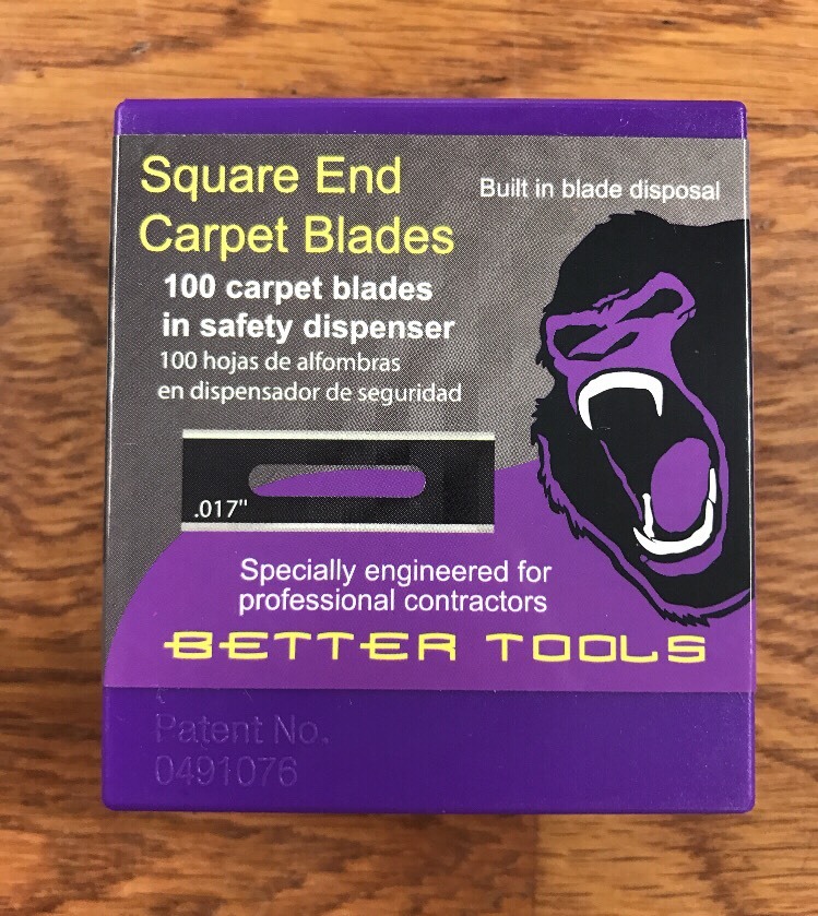 Better Tools Square Carpet Knife Blades, 100 Per Box