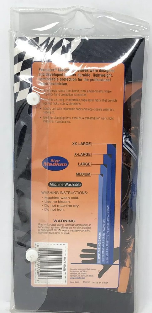 Permatex Mechanics Gloves — Blue/Black Size Medium — Durable Garage Comfortable