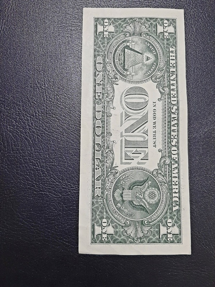 $1 BILL MULTIPLE ERRORS MISALIGNED SERIAL NUMBER& SEAL SHIFT FAR DOWN ERROR