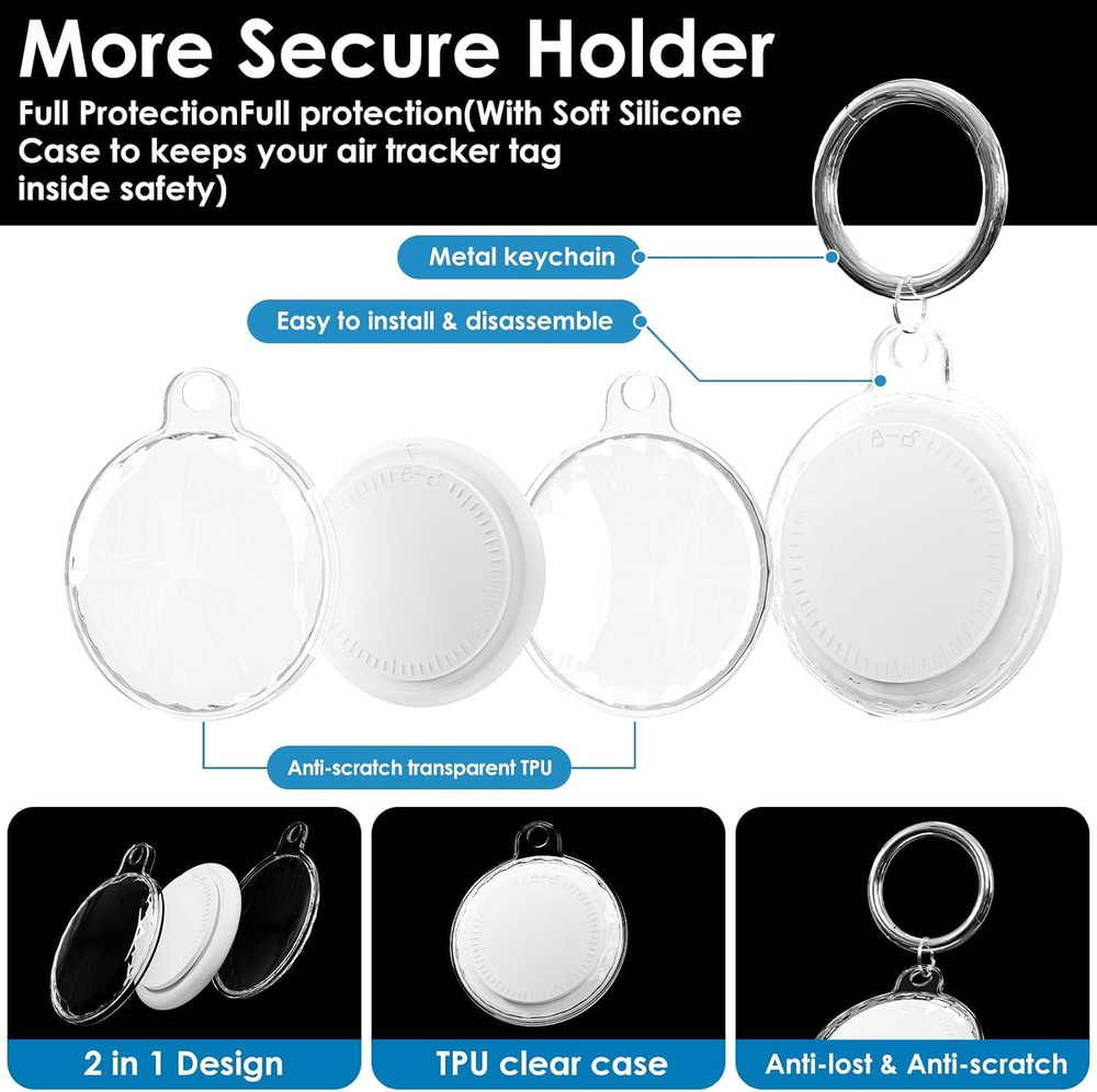 4 Pack Android Tracker Tags Bluetooth Both Ios Smart Waterproof Keyrings Phones