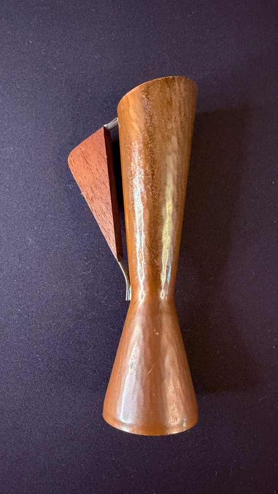 Mid Century Modern Hand Hammered Copper Pitcher with Wood Handle