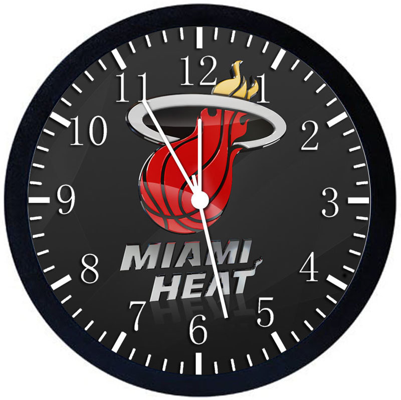 Miami Heat Black Frame Wall Clock W219