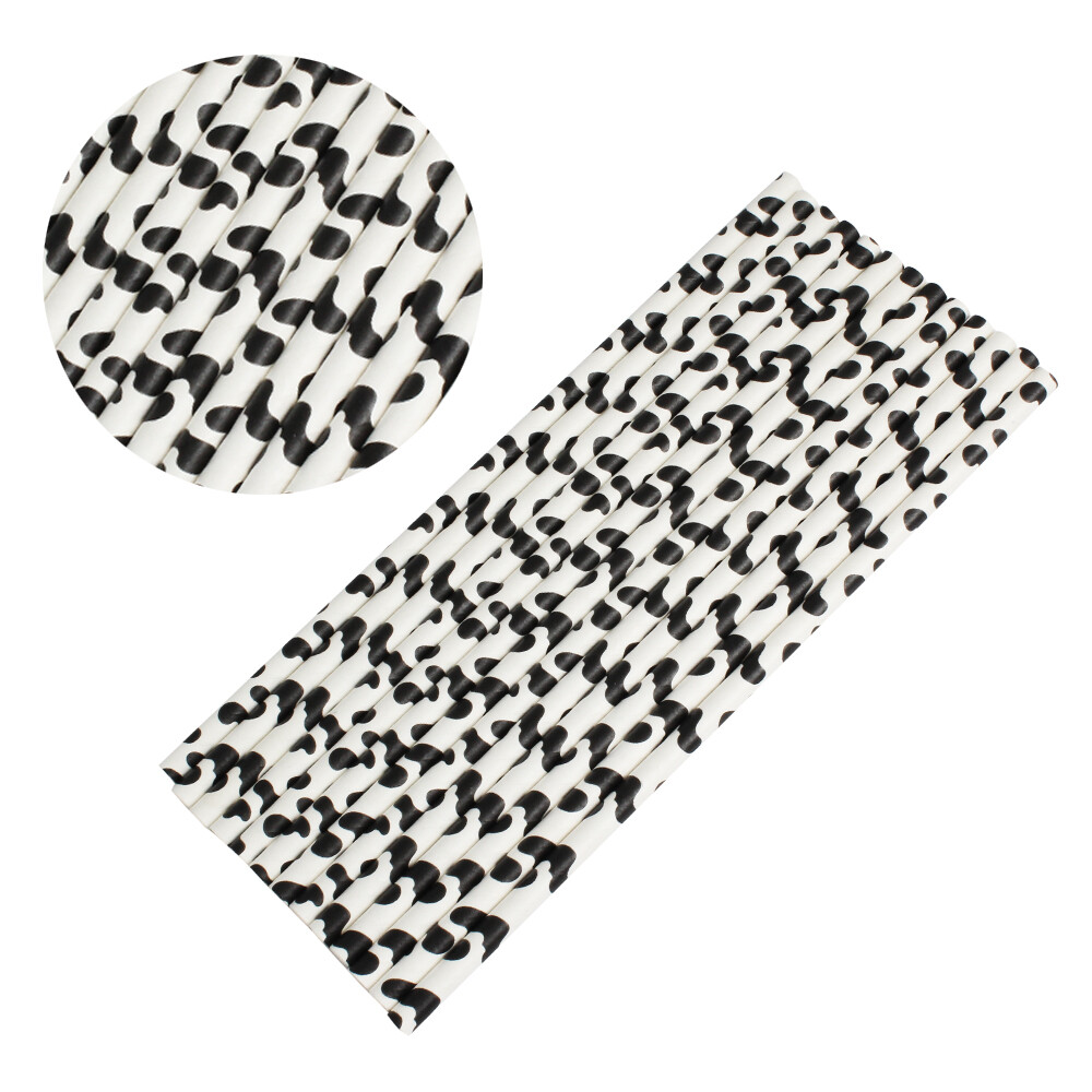 Cow Print Cake Pop Party Straws