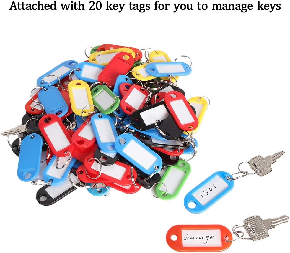 Security Metal Key Box with 20 Hooks, Small Adjustable Wall Mount Key Lock Cabin