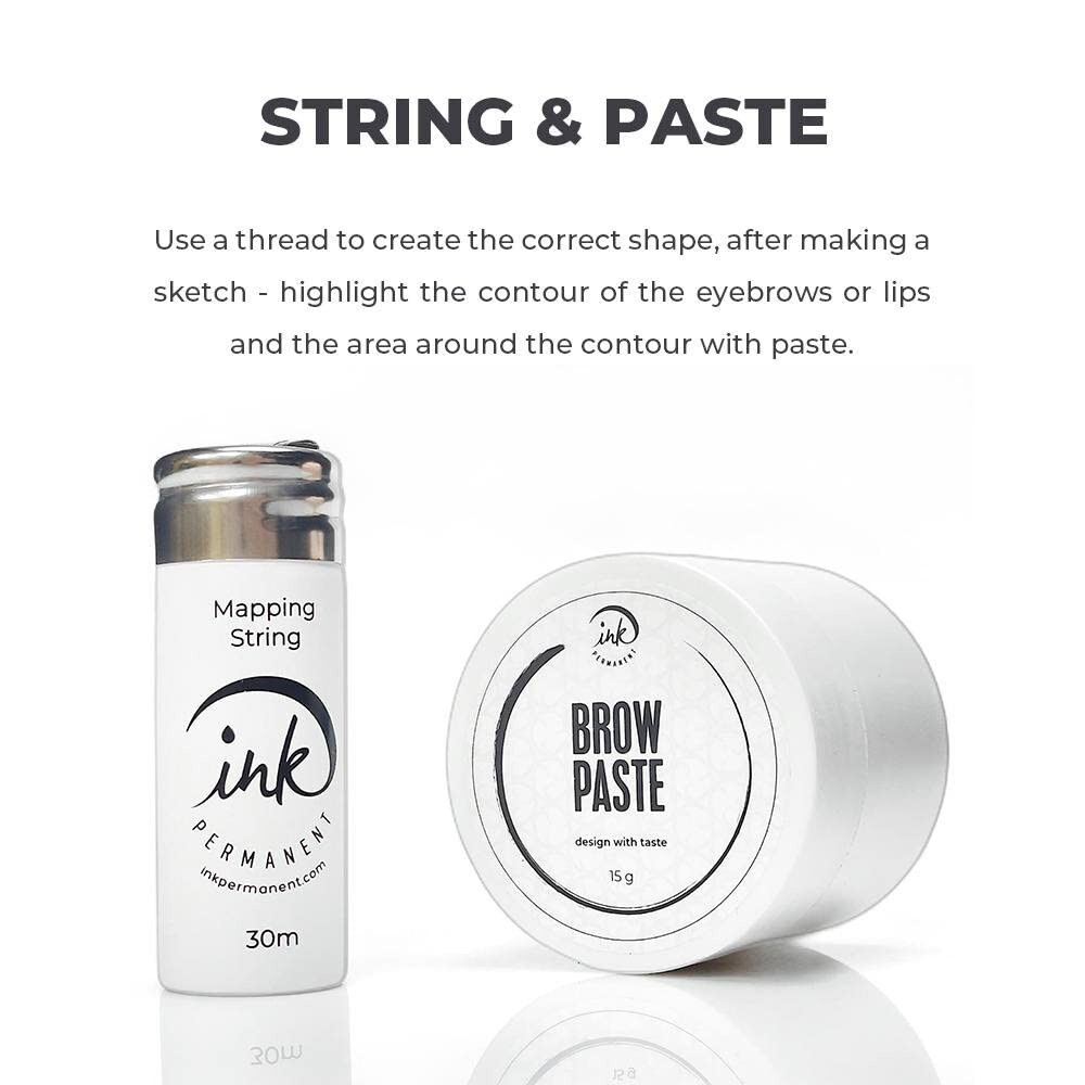 Set for Permanent Makeup and Microblading Brow White Brow Paste Pre-Inked