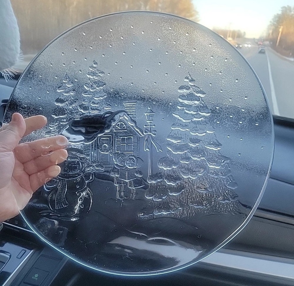 3 Large Clear Christmas Platters