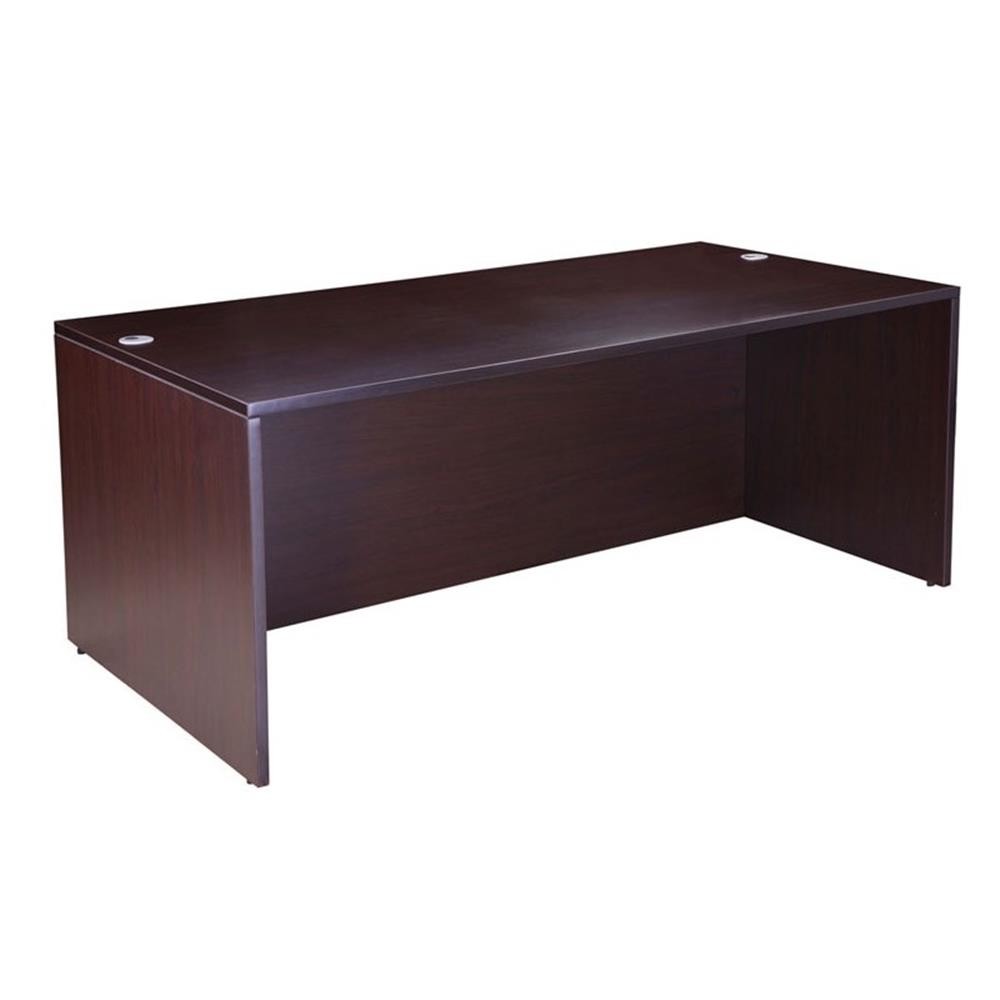 Scranton & Co 71" L-Shape Corner Desk with File Storage in Mocha