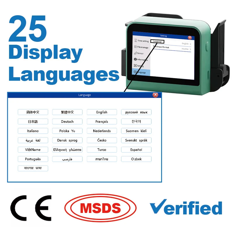 Handheld inkjet printer expiration date serial number encoder-