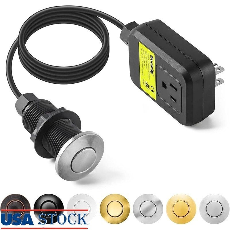 Air Switch Kit Stainless Steel Ultra Thin Socket Garbage Disposal Power Module