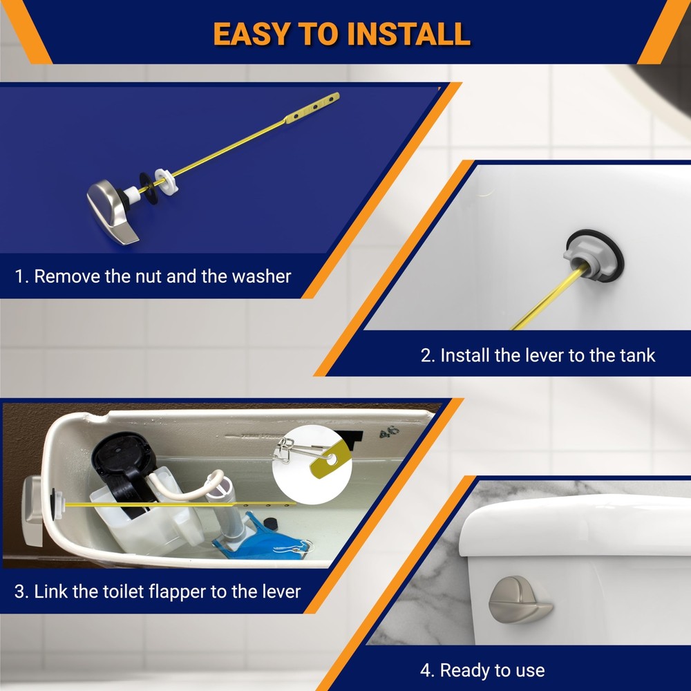 Toilet Handle Brushed Nickel Side Mount