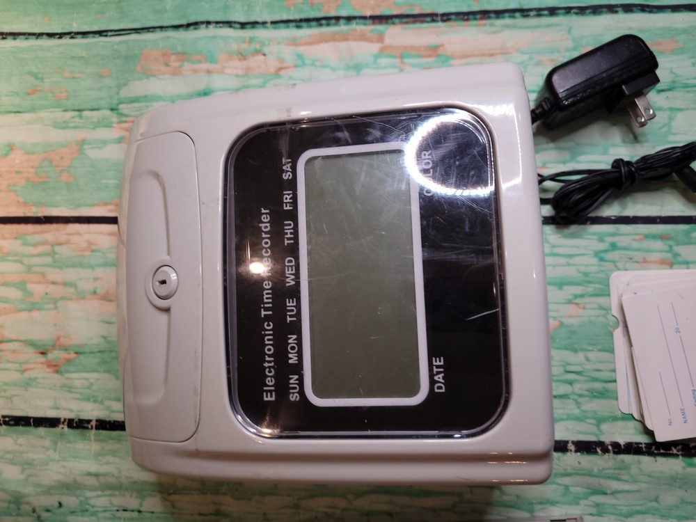 Time Recording Electronic Clock Time Clock Equipment- With Timecards Missing Key